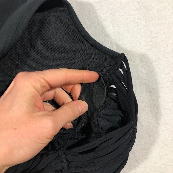 NEW Vie Active Womens Large Black Ultra Flow Lacey Sports Bra NWT $75 - Picture 7 of 9